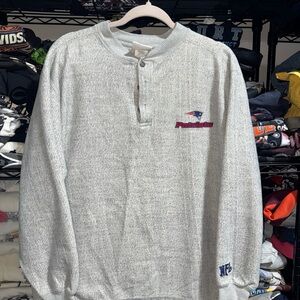 Vintage 90s NFL New England Patriots Heather Gray Embroidered Sweater Size Xl
